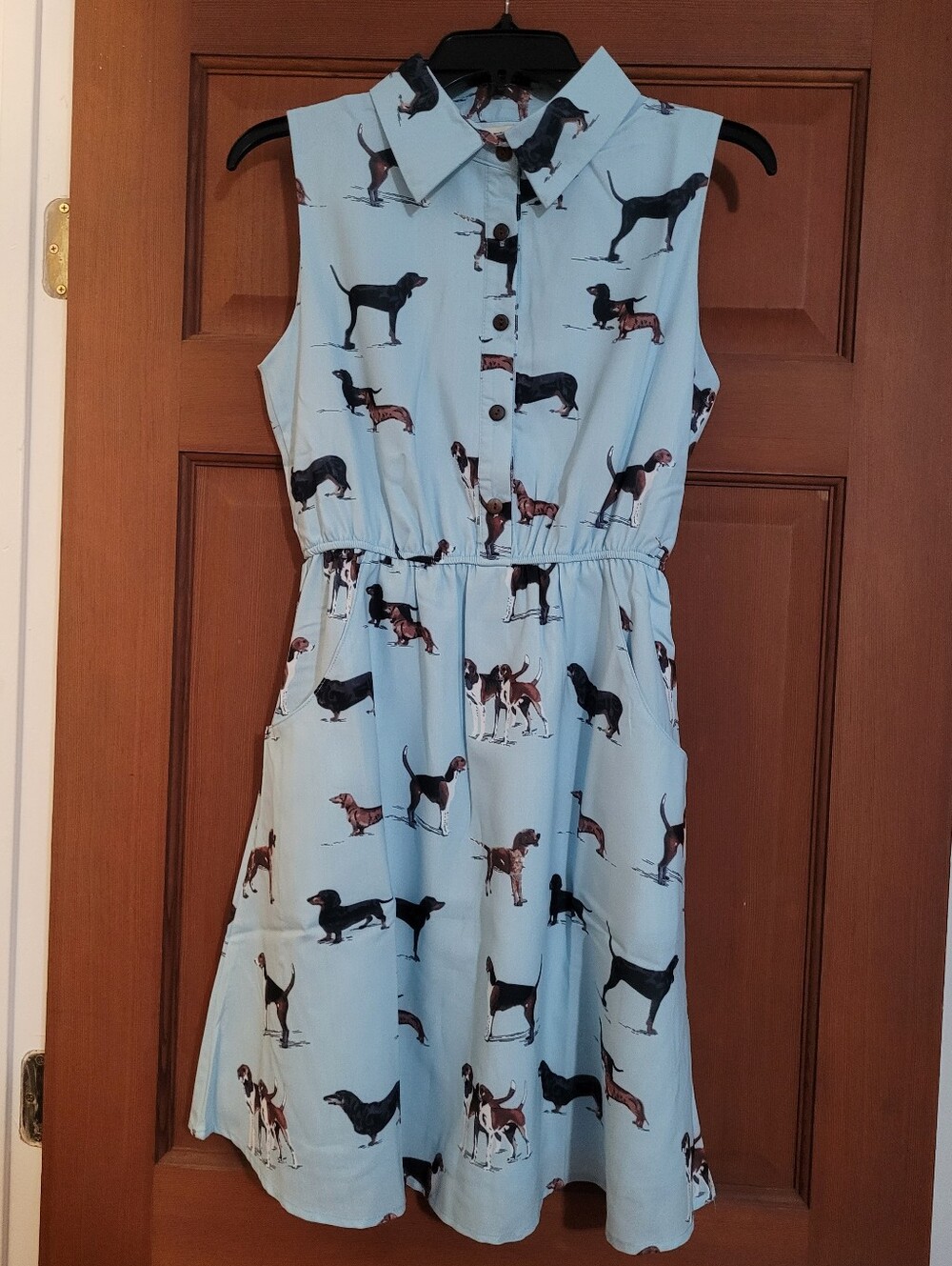 SM Wardrobe Light Blue Button Up Dog Dress